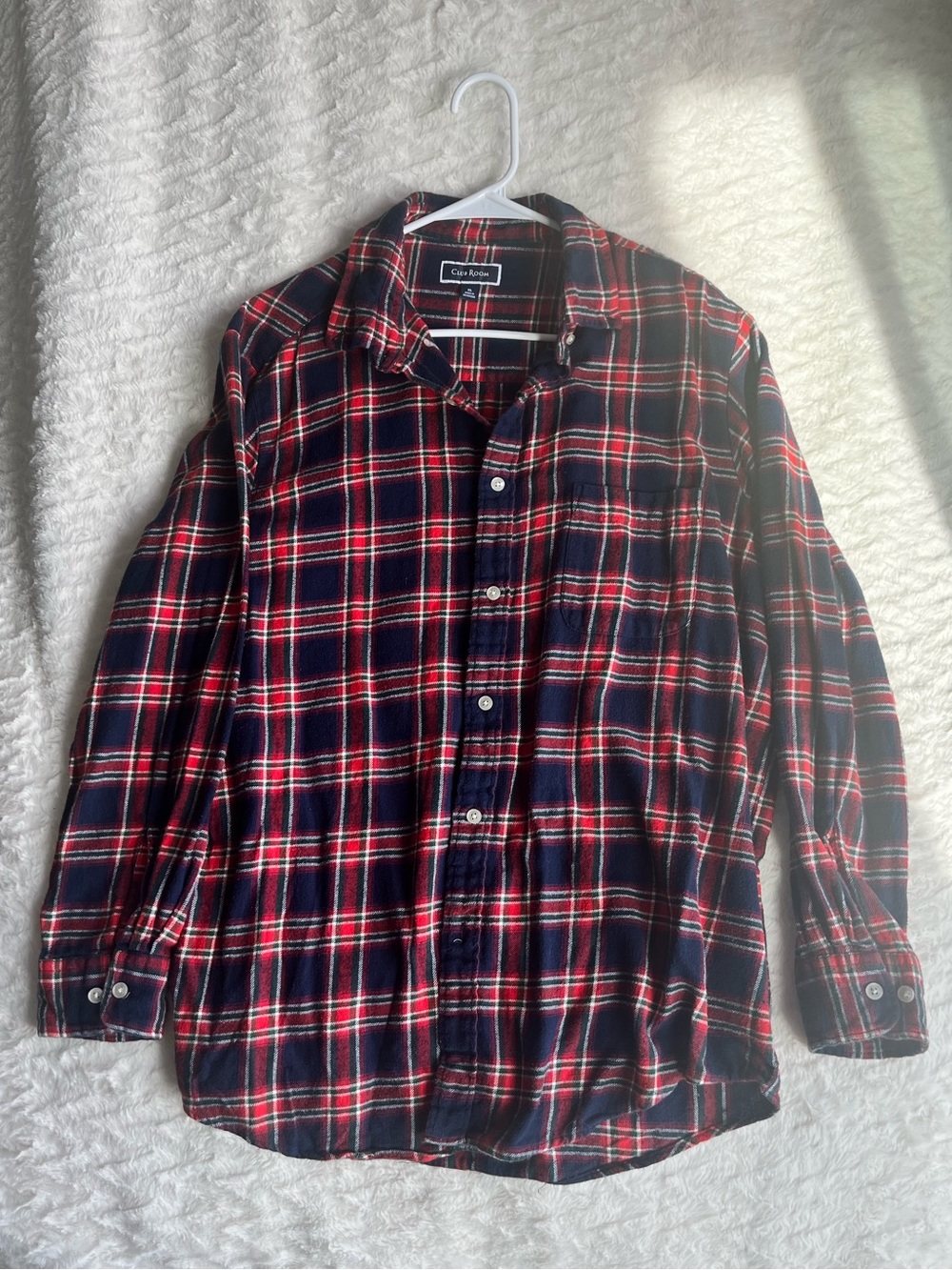 Men’s Club Room Red & Navy Plaid Button-Down Shirt